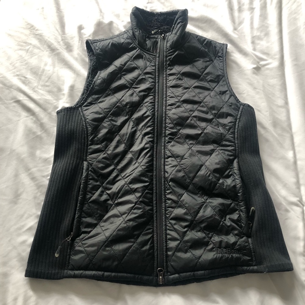 LL Bean quilted sherpa vest